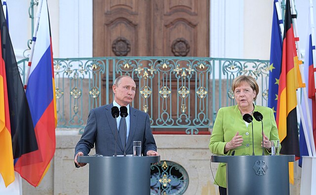 Vladimir Putin and Angela Merkel in Meseberg, Germany August 2018 © Creative Commons Attribution 4.0